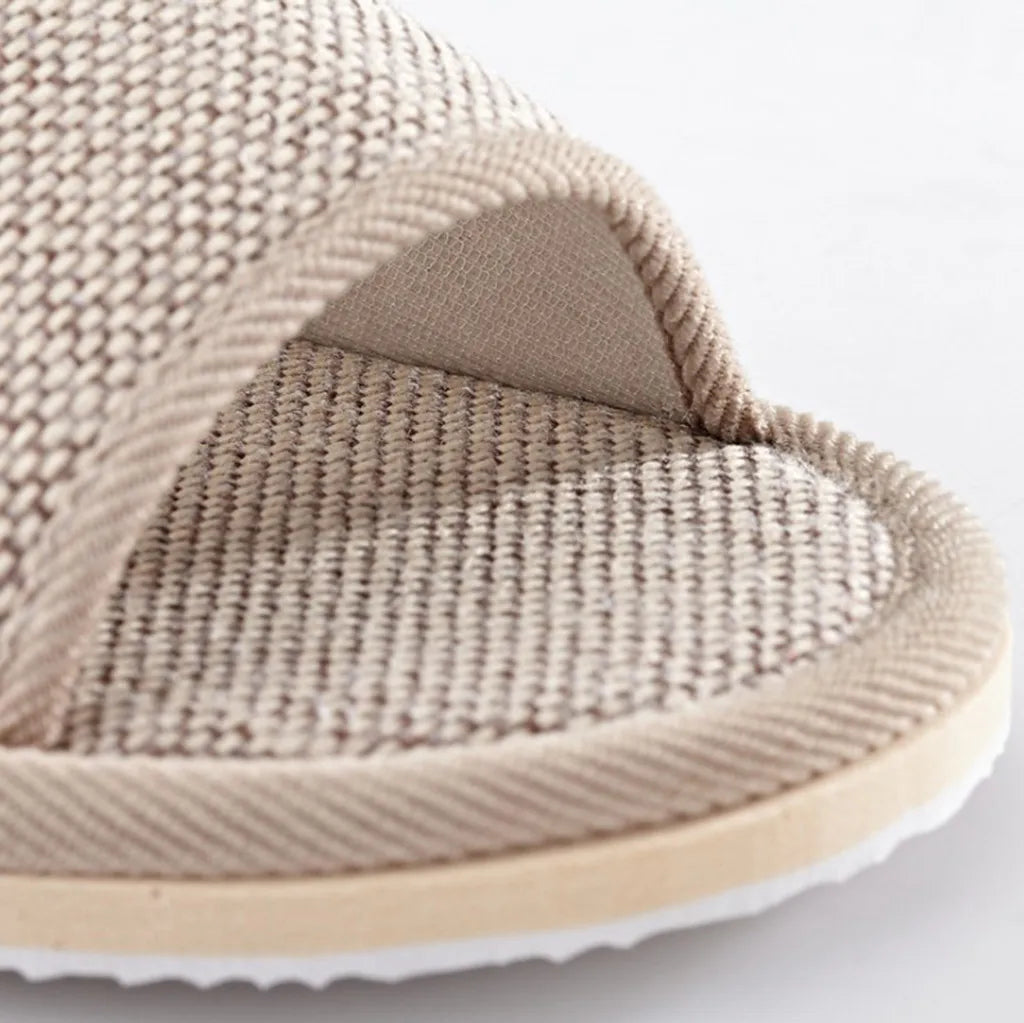 Linen Slippers For Men And Women Indoor Floor Slippers Domestic Flat Shoes Home Slippers Indoor Flat Shoes Sandals