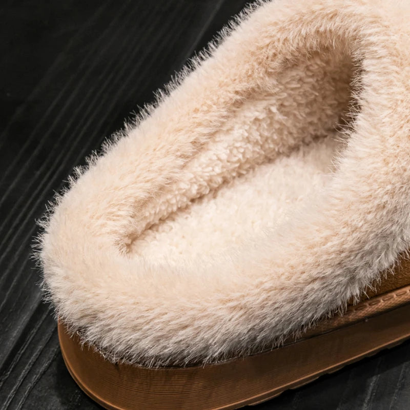 Fashion Women Fluffy Slippers for Autumn and Winter Indoor EVA Thick Sole Anti-Slip and Warm Unisex Slippers for Winter